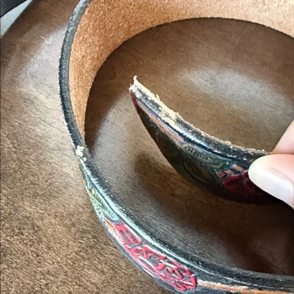 Guns N' Roses Leather Belt with Colorful Buckle - Size 32 - Picture 6 of 8